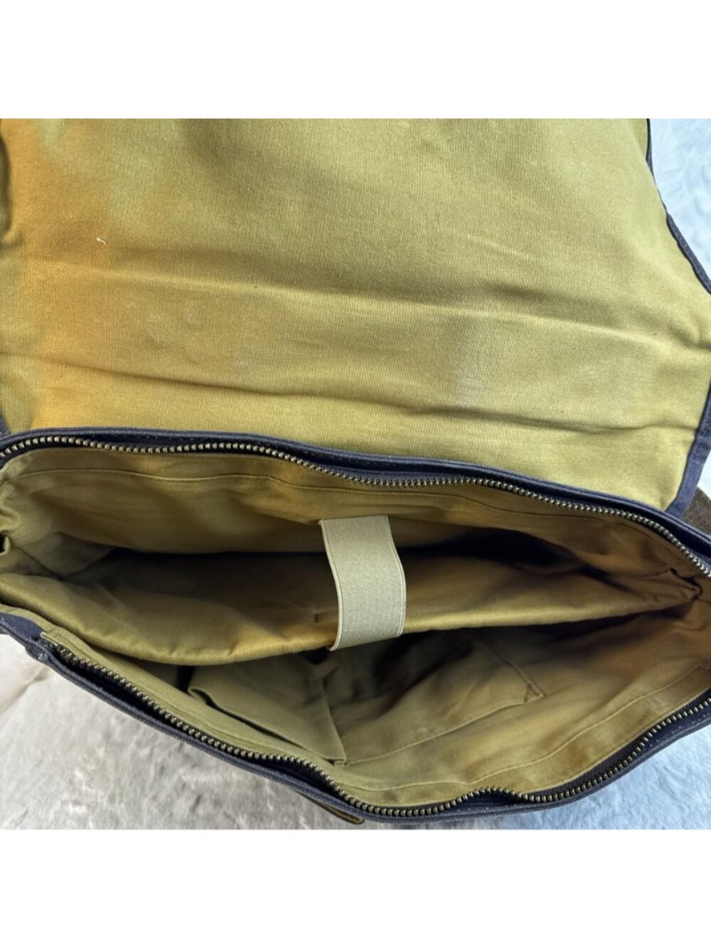 Vintage-Inspired Messenger Leather & Waxed Canvas Briefcase Satchel Laptop Bag - Picture 6 of 11